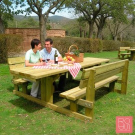 Taula de pícnic Bilbao 200 cm amb seient adosats